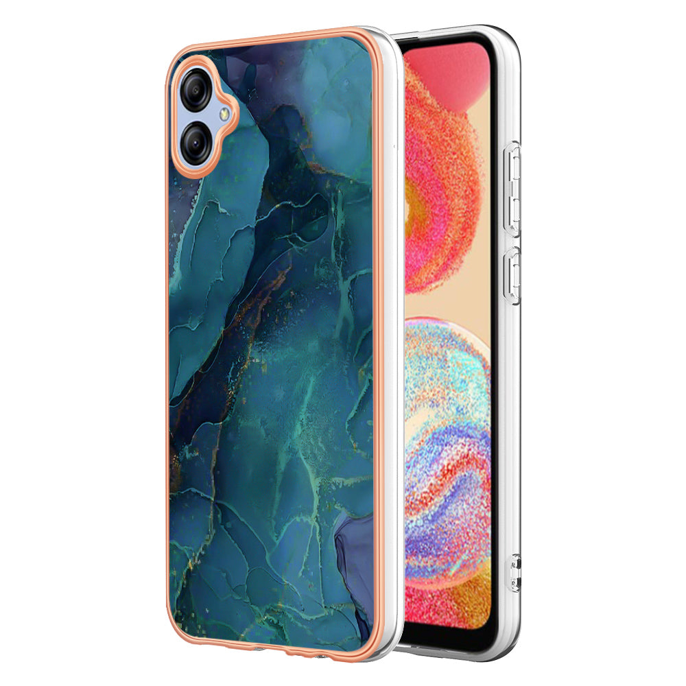 For Samsung Galaxy A04e 4G / F04 4G / M04 4G YB IMD Series-16 Style E Marble Pattern TPU IMD Phone Case 2.0mm Electroplating Cover For Samsung Galaxy A04e 4G / F04 4G / M04 4G YB IMD Series-16 Style E Marble Pattern TPU IMD Phone Case 2.0mm Electroplating Cover